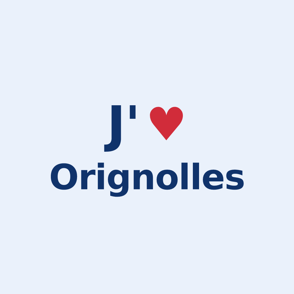 Sticker personnalisé Orignolles — design J'aime Orignolles