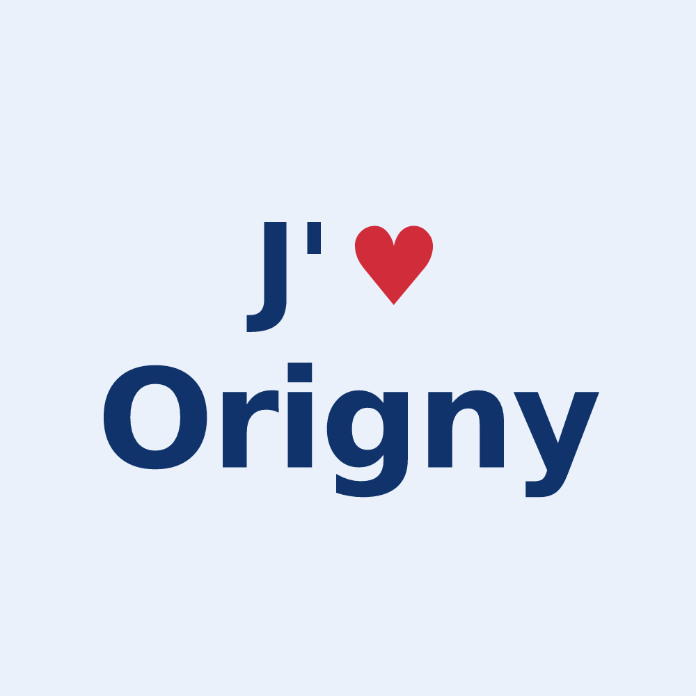 Sticker personnalisé Origny — design J'aime Origny