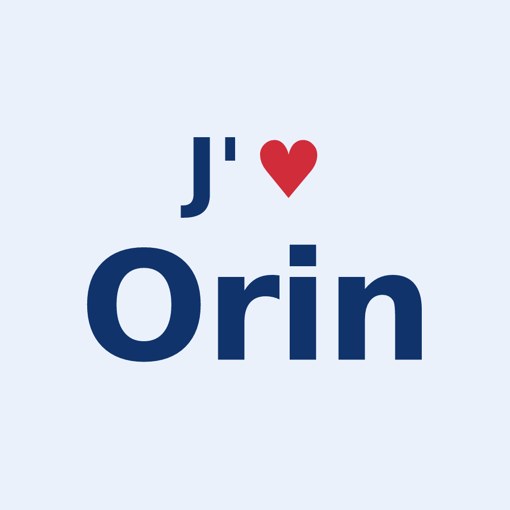 Sticker personnalisé Orin — design J'aime Orin