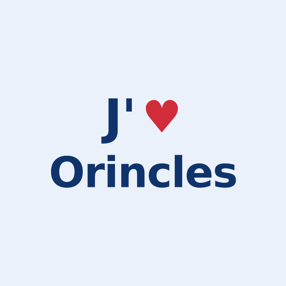 Sticker personnalisé Orincles — design « J'aime Orincles » imprimé sur le sticker