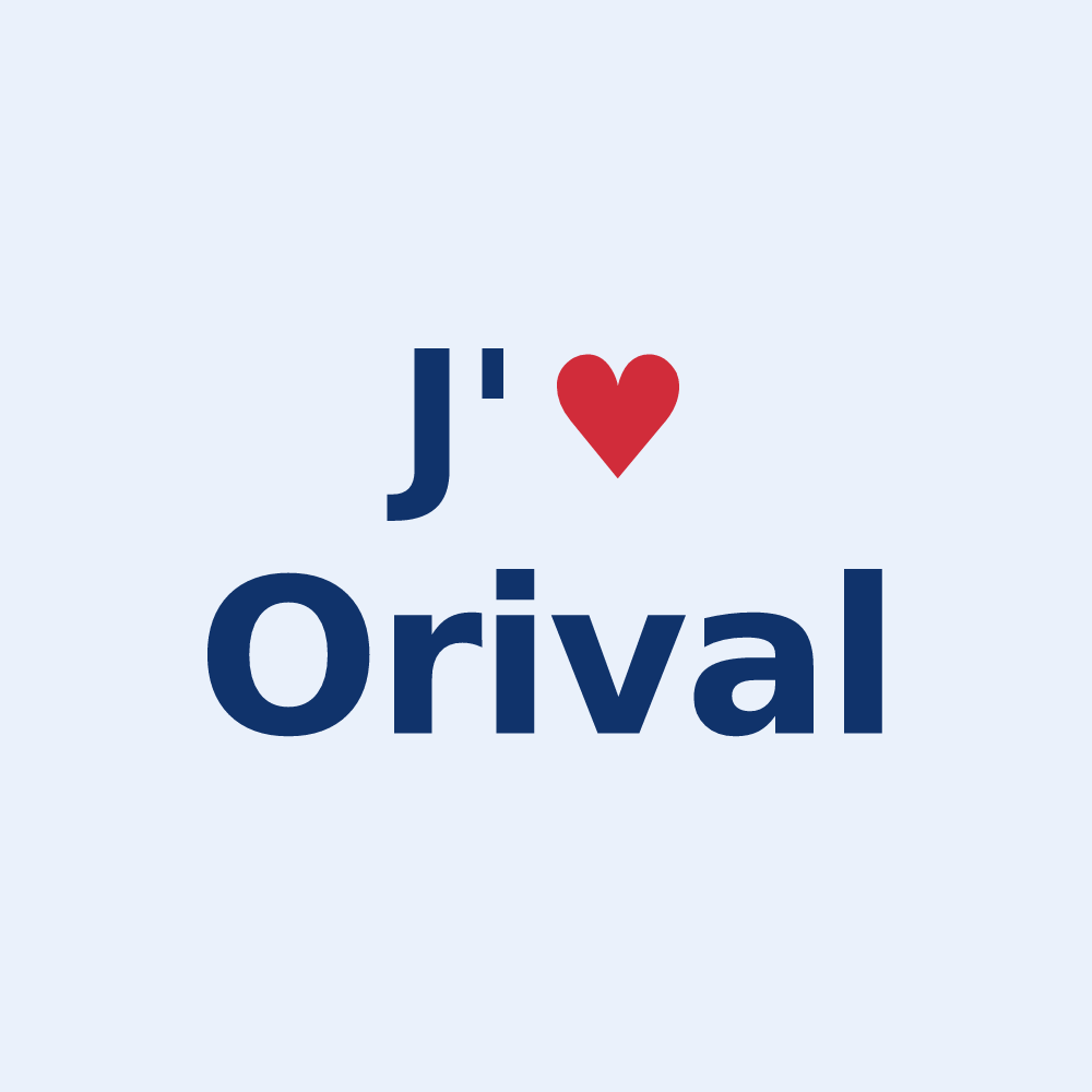 Sticker personnalisé Orival — design J'aime Orival