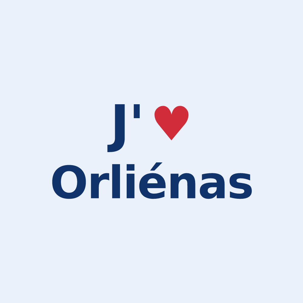 Sticker personnalisé Orliénas — design J'aime Orliénas