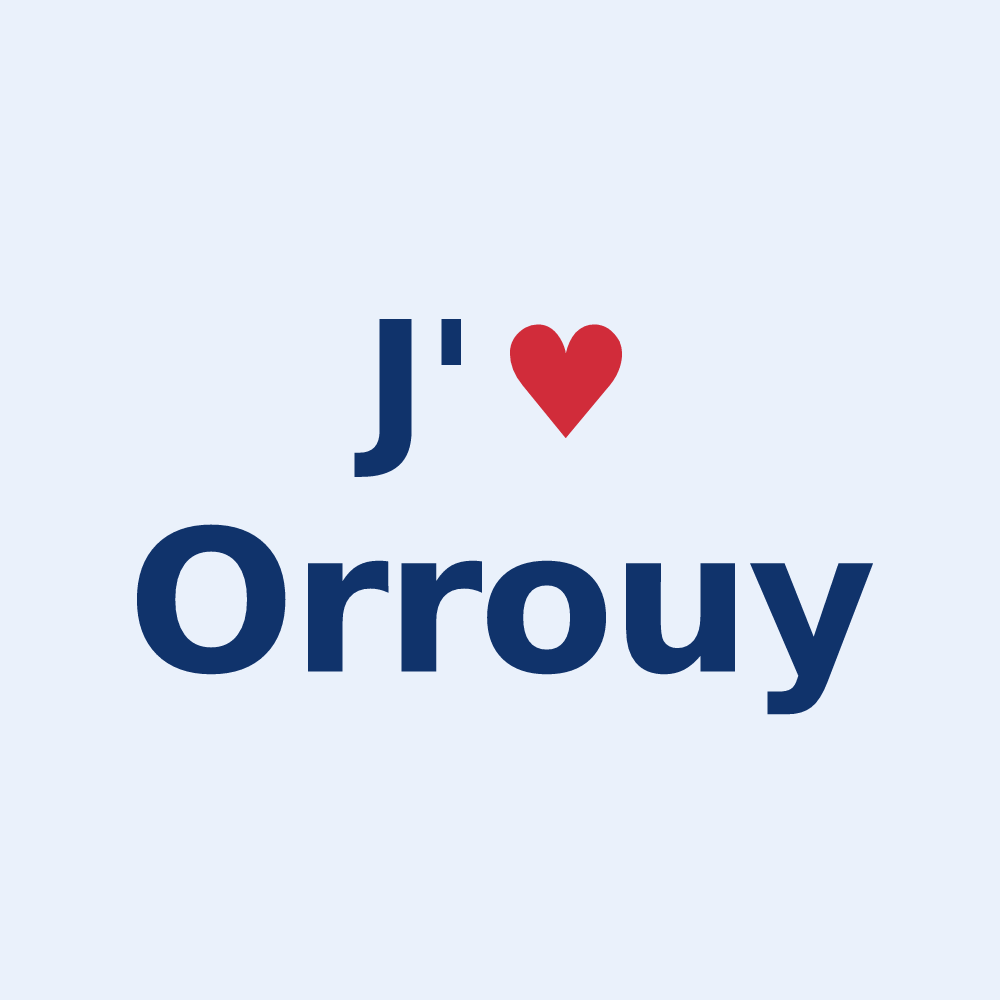 Sticker personnalisé Orrouy — design J'aime Orrouy
