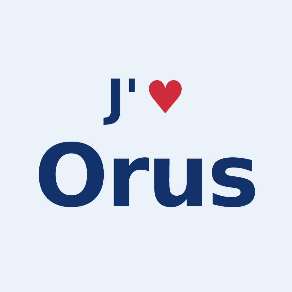 Sticker personnalisé Orus — design J'aime Orus