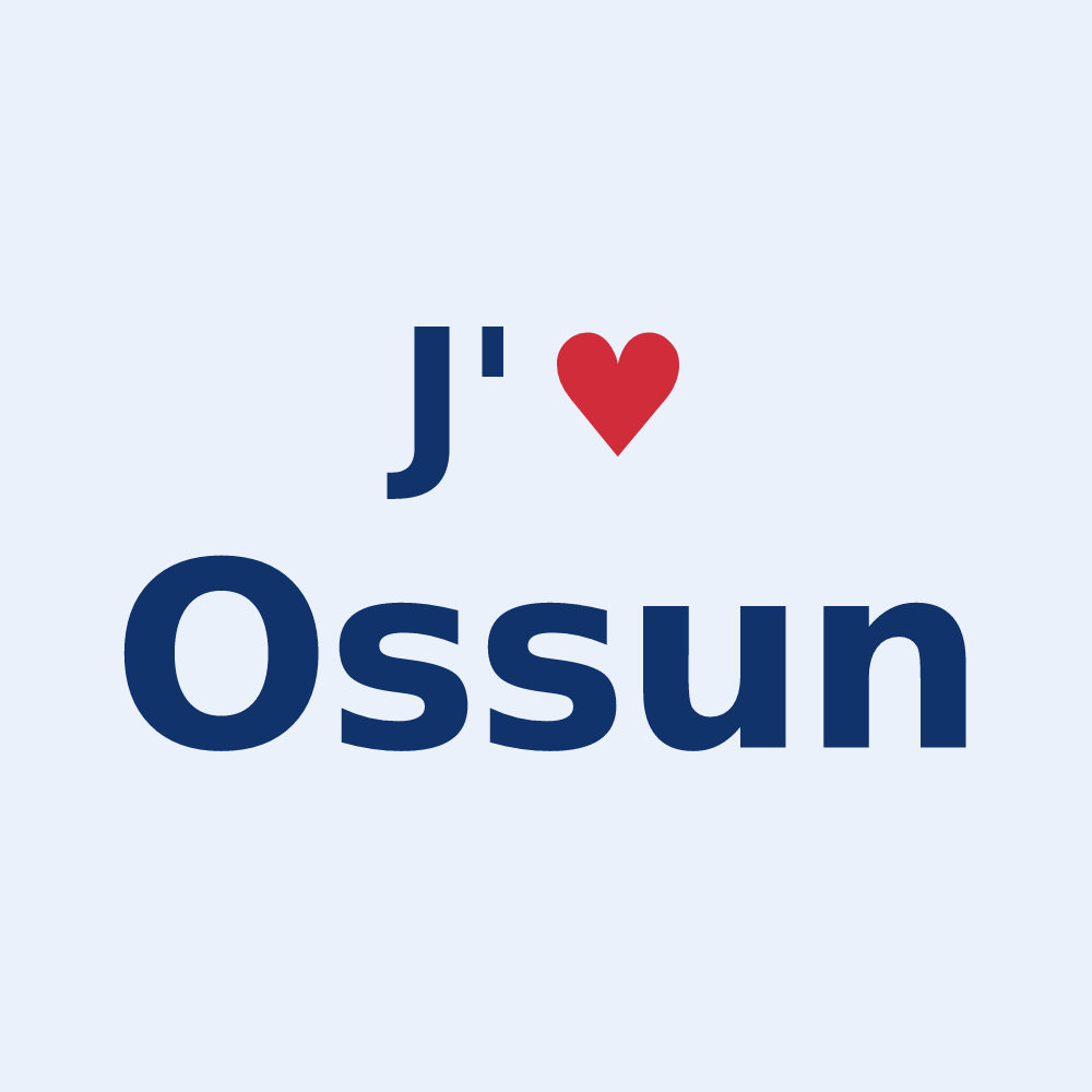 Sticker personnalisé Ossun — design J'aime Ossun