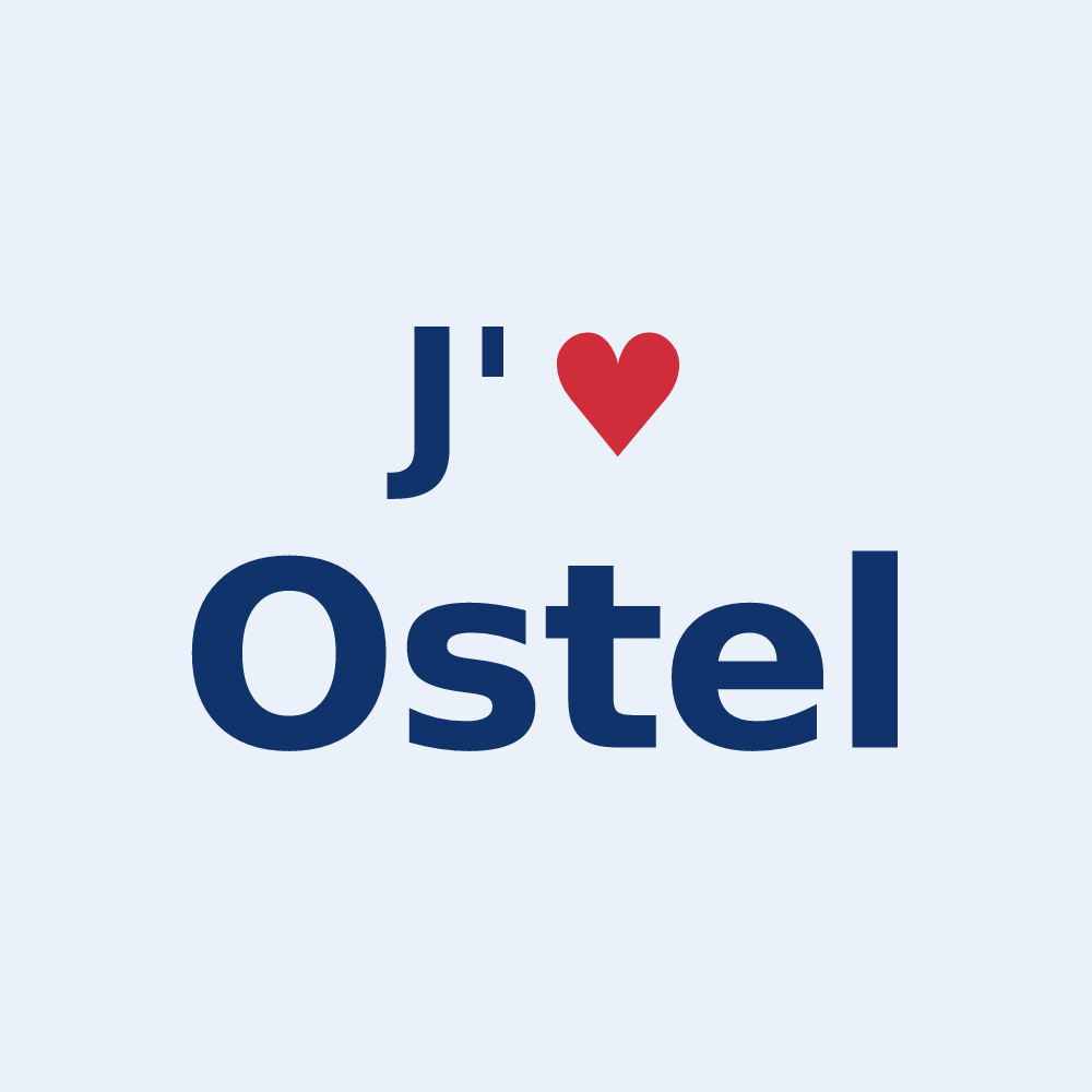 Sticker personnalisé Ostel — design J'aime Ostel