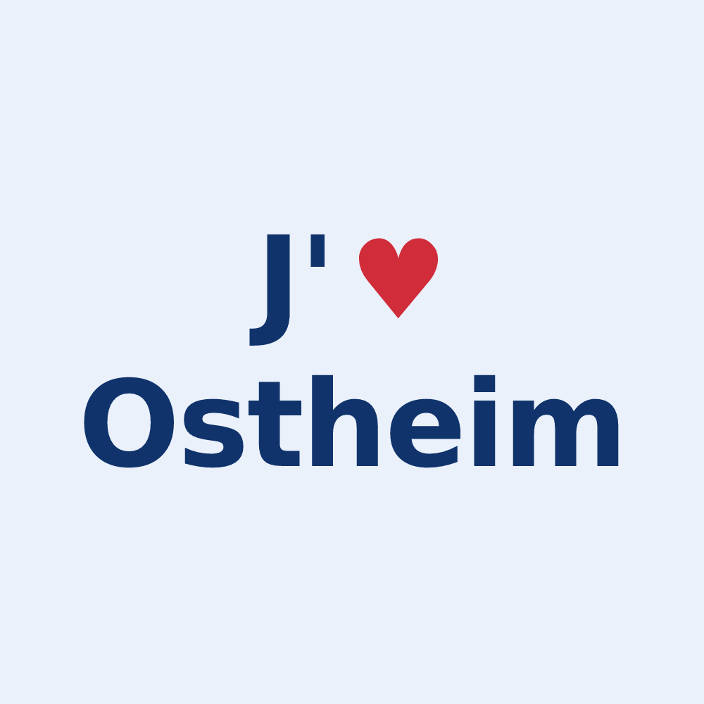 Sticker personnalisé Ostheim — design J'aime Ostheim