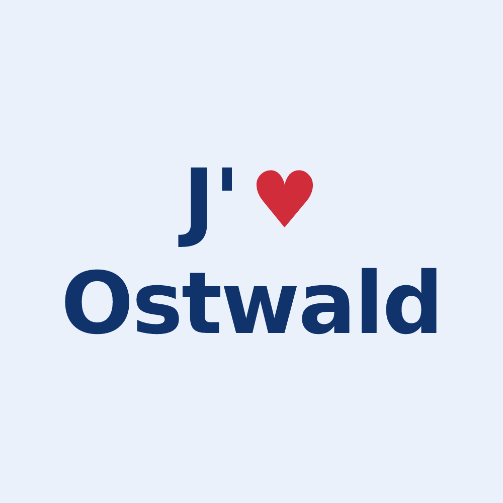 Sticker personnalisé Ostwald — design J'aime Ostwald