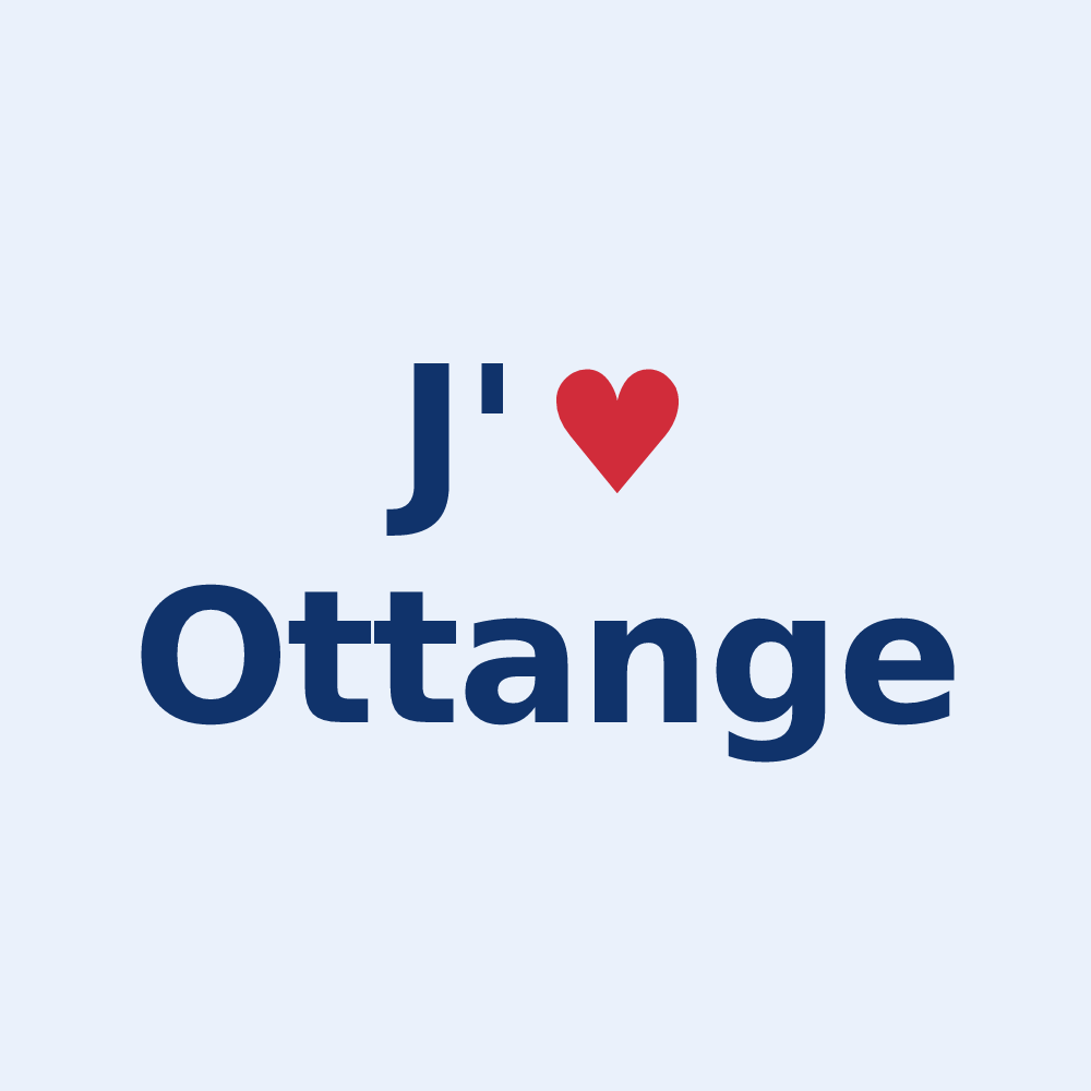 Sticker personnalisé Ottange — design J'aime Ottange