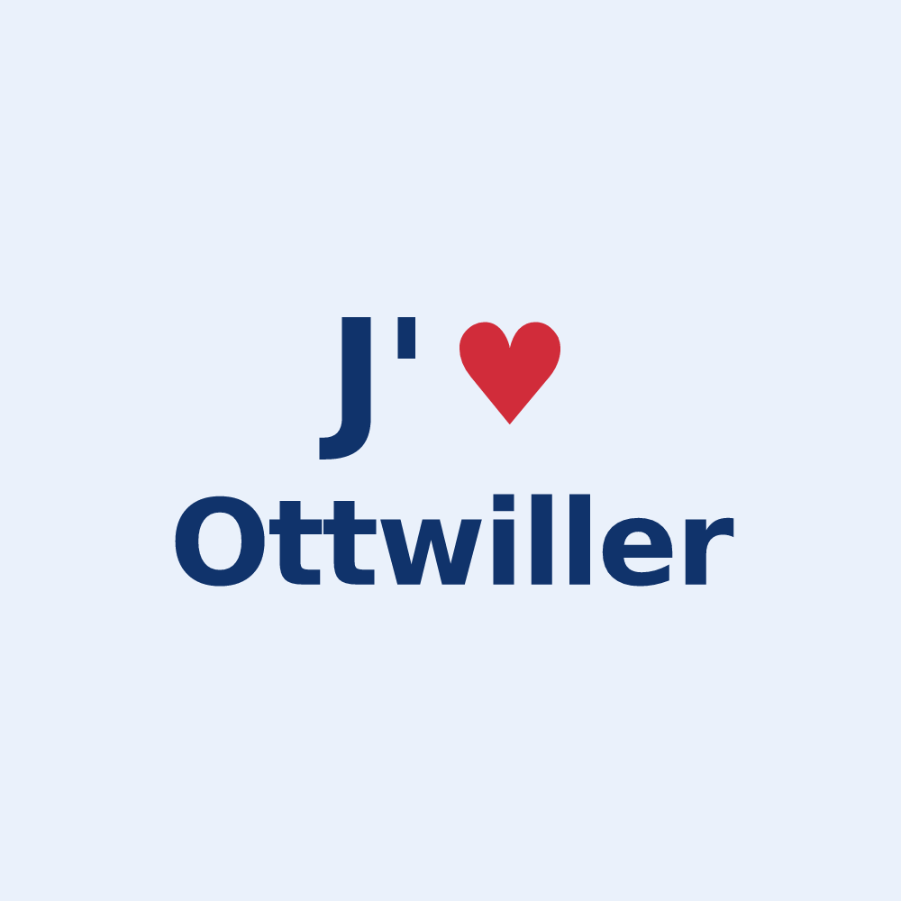Sticker personnalisé Ottwiller — design J'aime Ottwiller