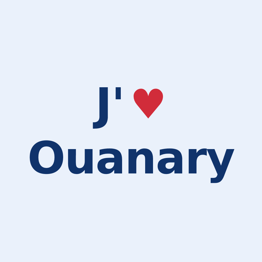 Sticker personnalisé Ouanary — design J'aime Ouanary