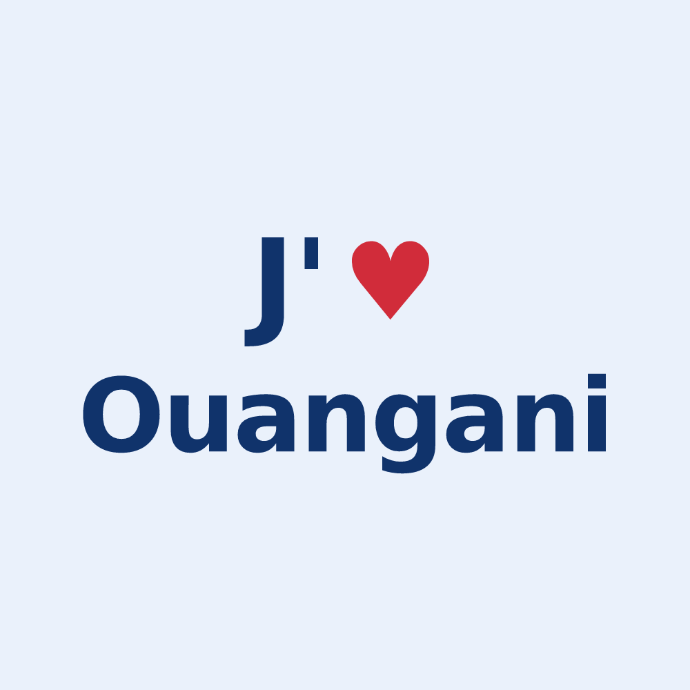 Sticker personnalisé Ouangani — design J'aime Ouangani
