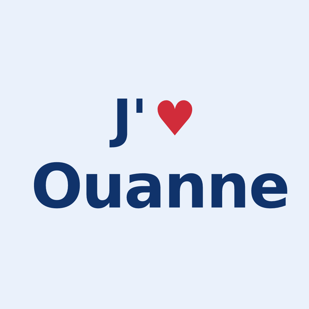 Sticker personnalisé Ouanne — design J'aime Ouanne