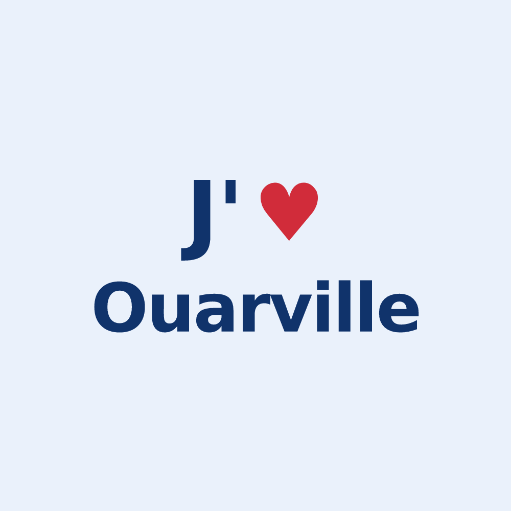 Sticker personnalisé Ouarville — design J'aime Ouarville
