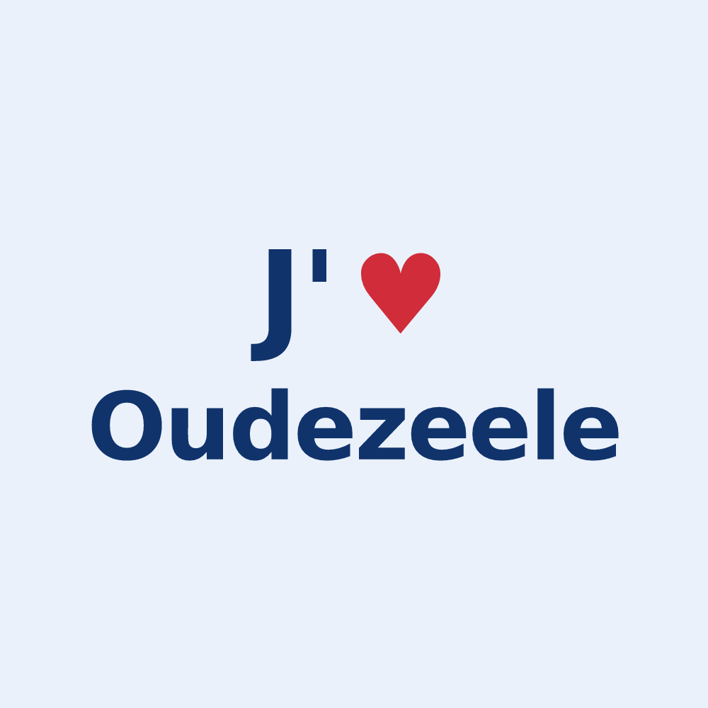 Sticker personnalisé Oudezeele — design J'aime Oudezeele