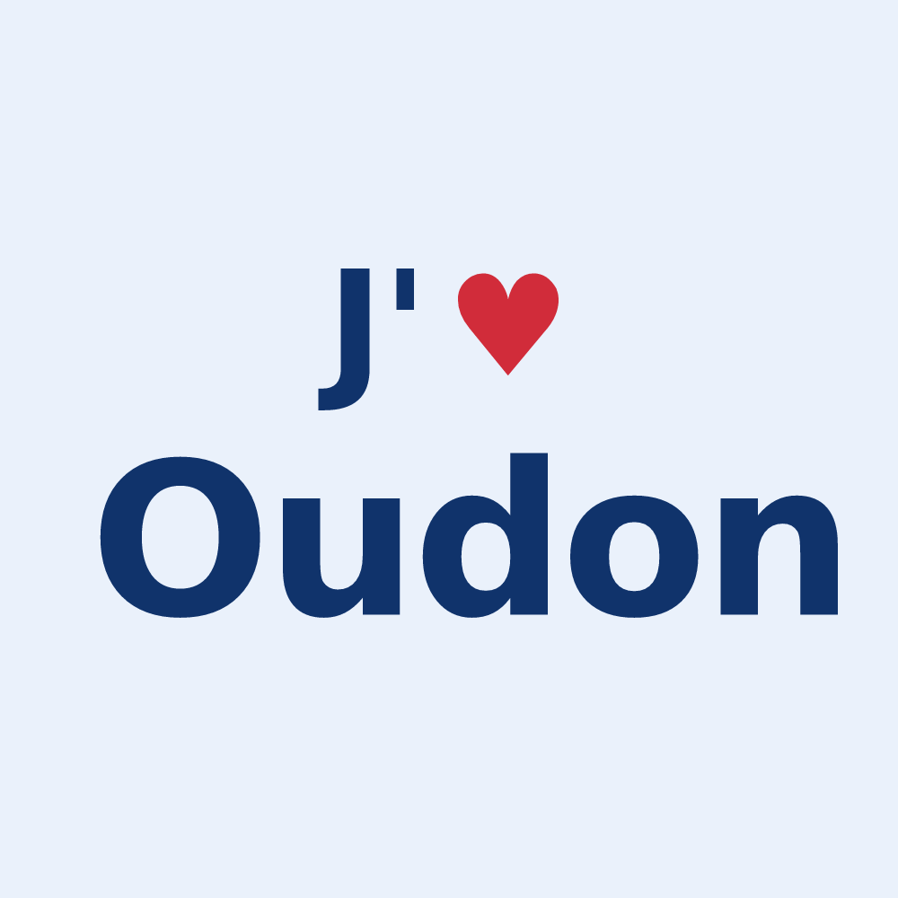 Sticker personnalisé Oudon — design J'aime Oudon