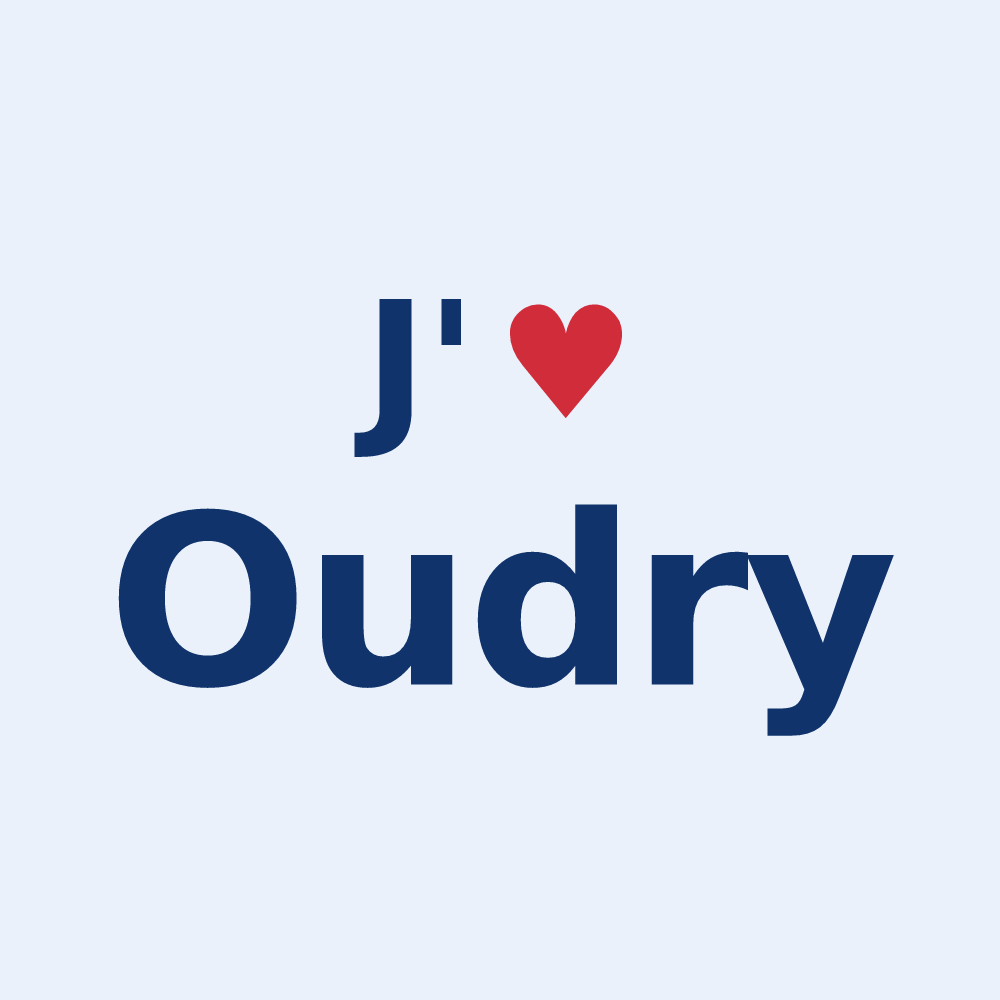Sticker personnalisé Oudry — design J'aime Oudry