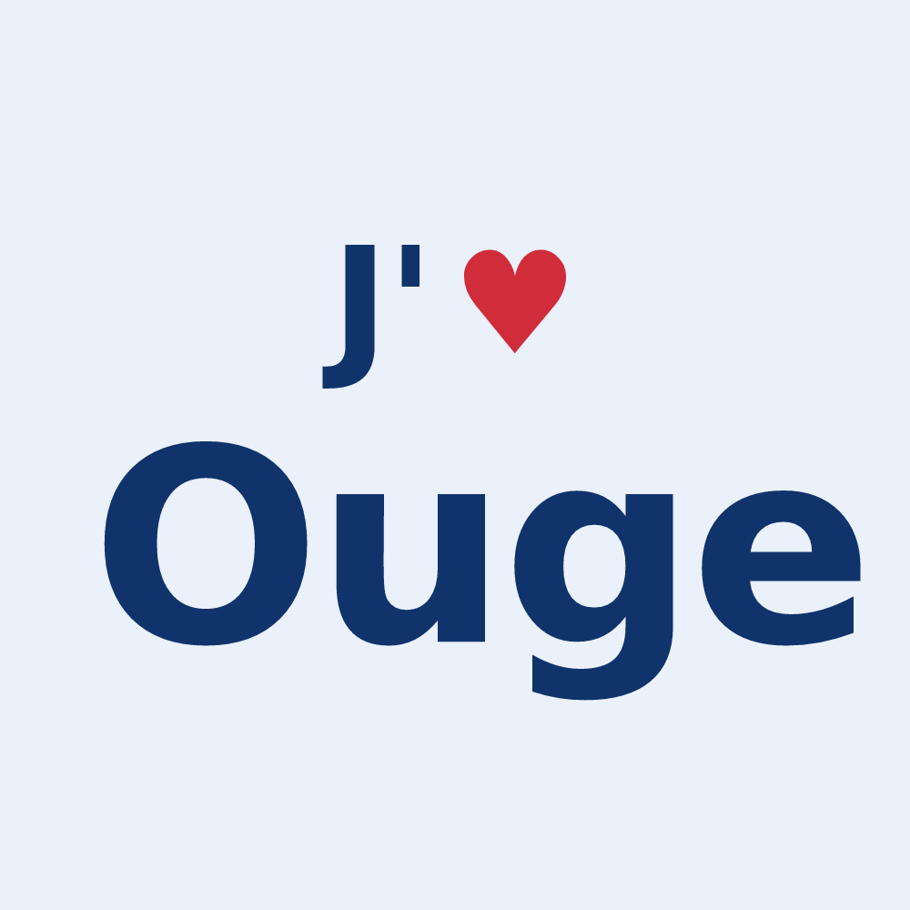 Sticker personnalisé Ouge — design J'aime Ouge