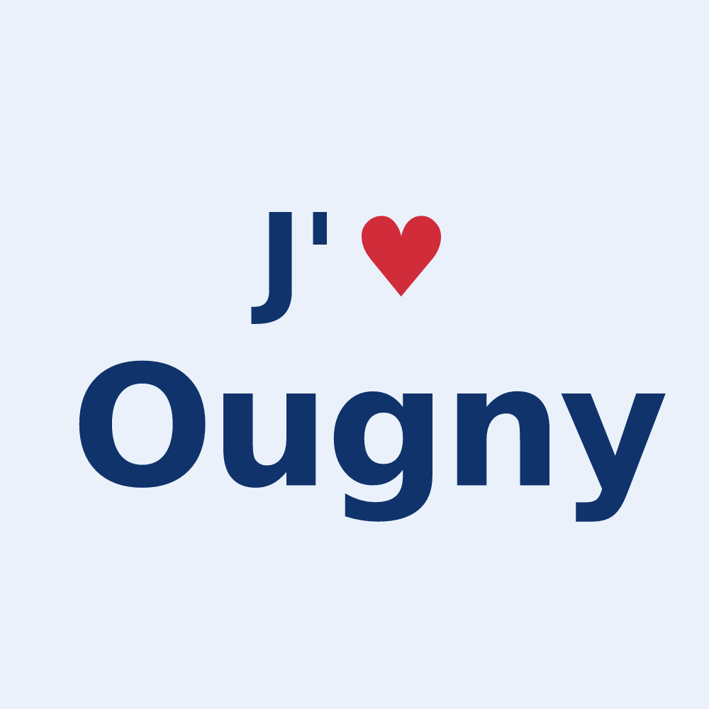 Sticker personnalisé Ougny — design J'aime Ougny