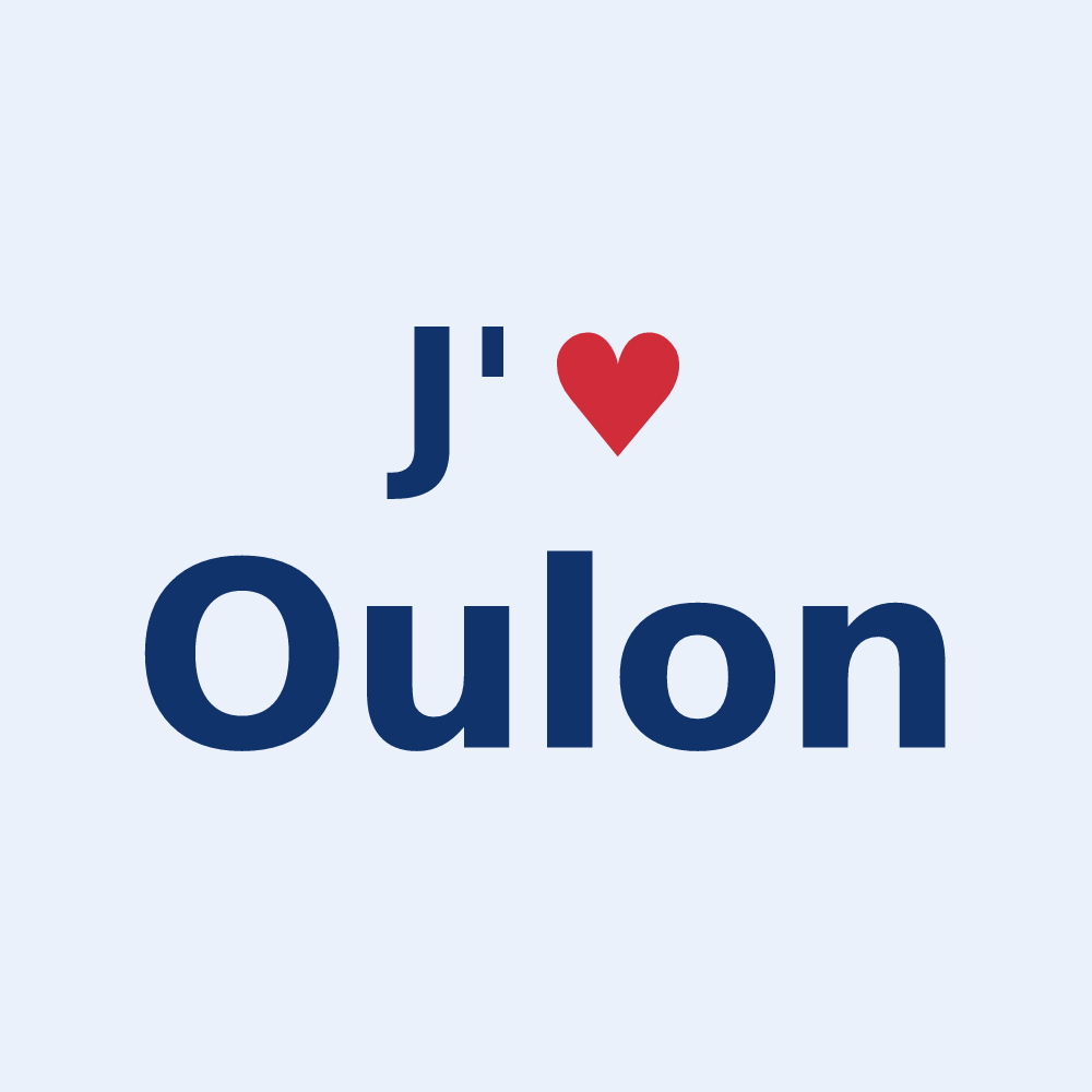 Sticker personnalisé Oulon — design J'aime Oulon