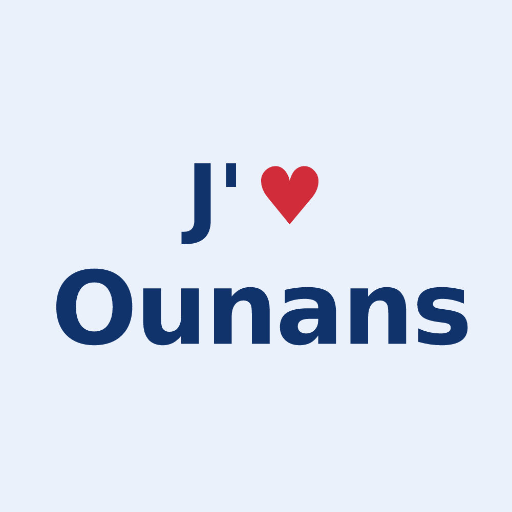 Sticker personnalisé Ounans — design J'aime Ounans