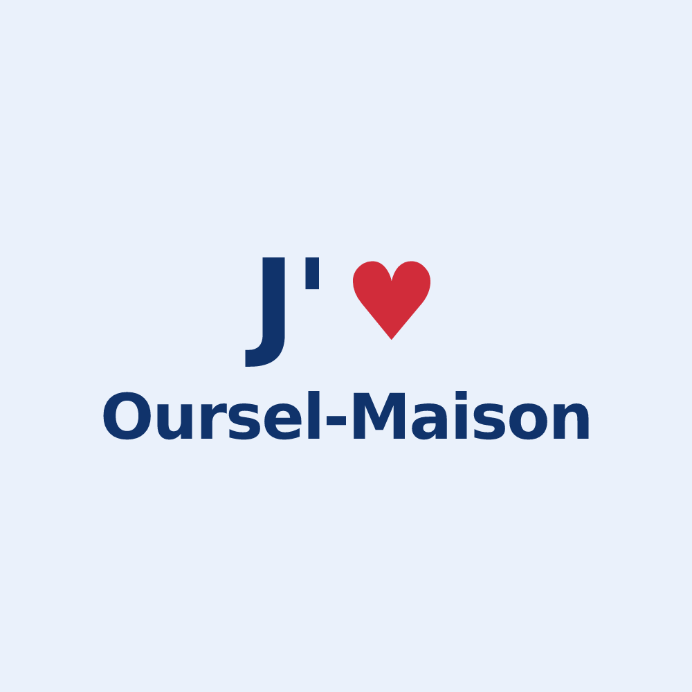 Sticker personnalisé Oursel-Maison — design J'aime Oursel-Maison