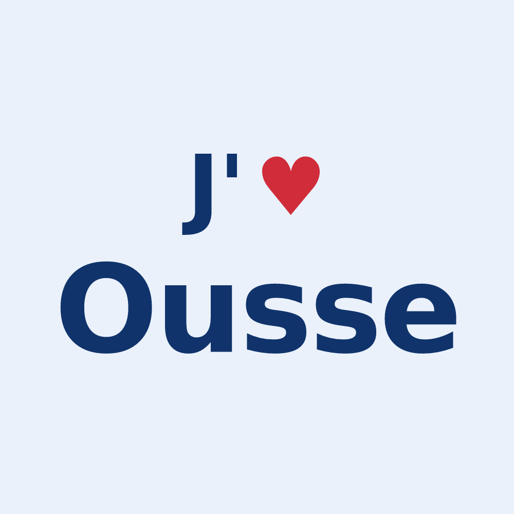 Sticker personnalisé Ousse — design J'aime Ousse