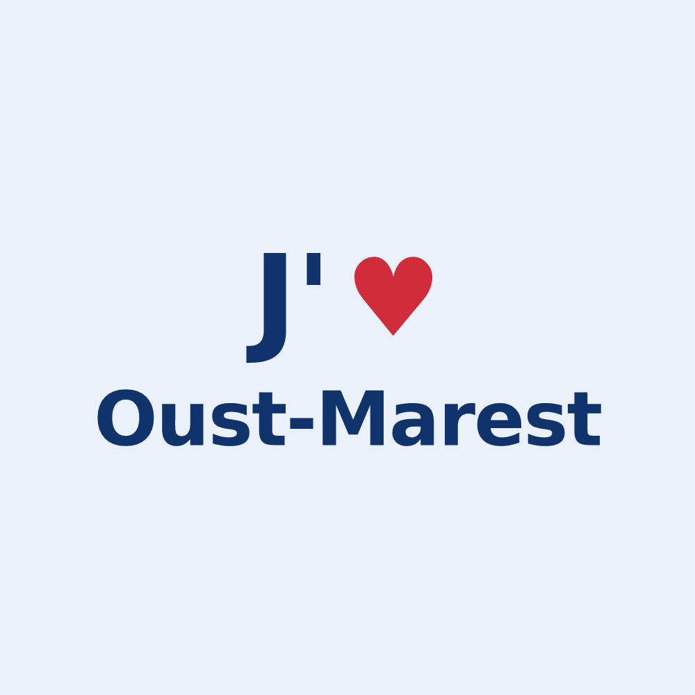 Sticker personnalisé Oust-Marest — design J'aime Oust-Marest