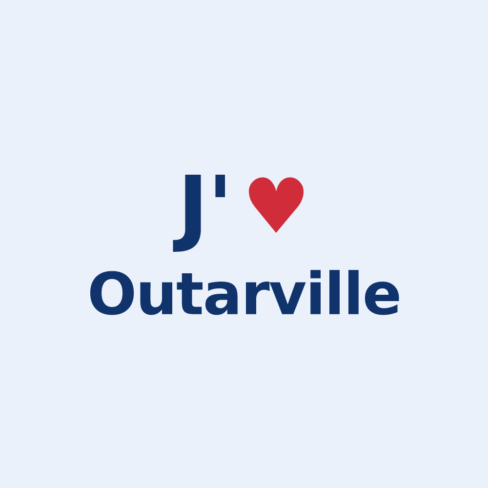 Sticker personnalisé Outarville — design J'aime Outarville