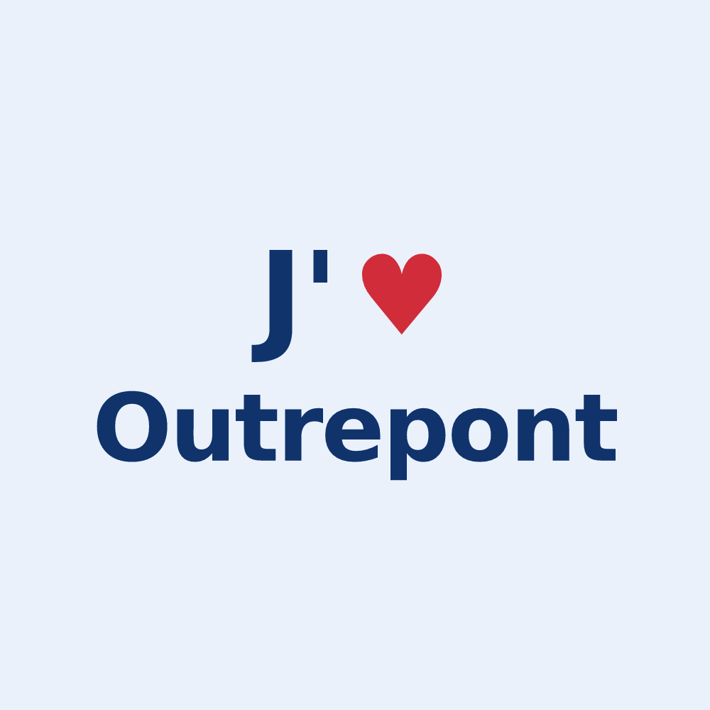 Sticker personnalisé Outrepont — design J'aime Outrepont
