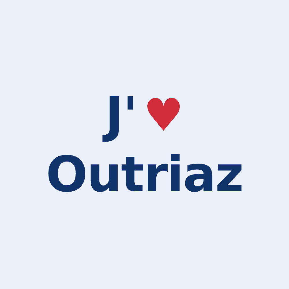 Sticker personnalisé Outriaz — design J'aime Outriaz