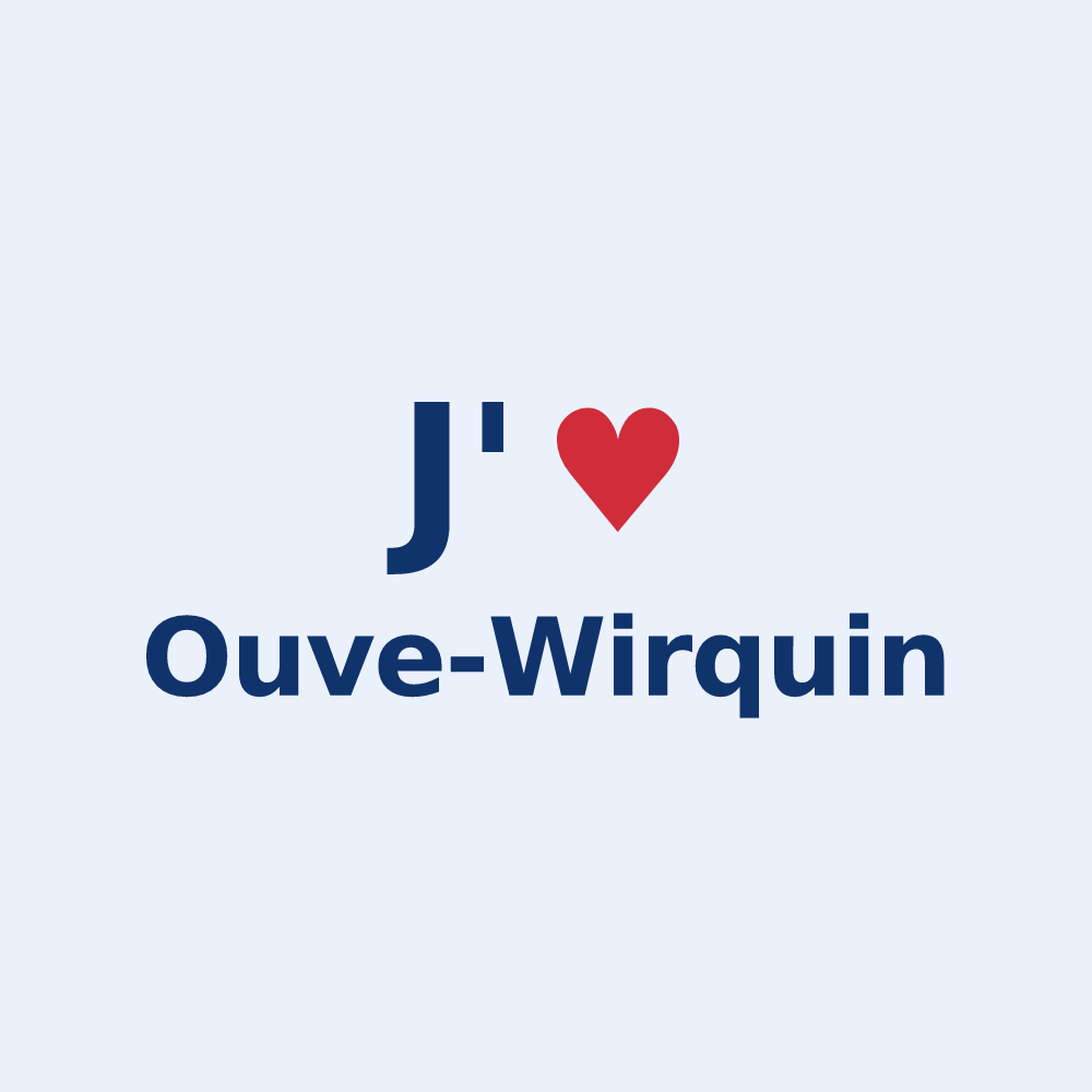 Sticker personnalisé Ouve-Wirquin — design J'aime Ouve-Wirquin