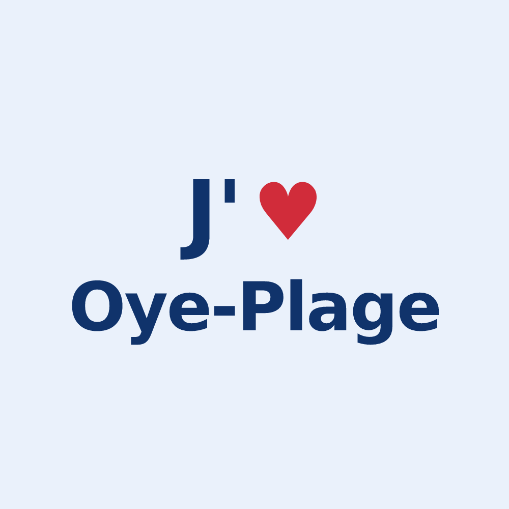 Sticker personnalisé Oye-Plage — design J'aime Oye-Plage