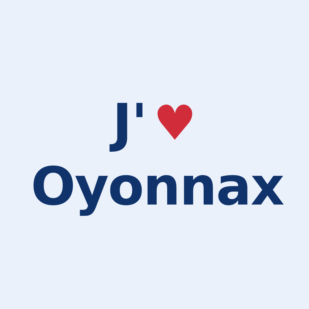 Sticker personnalisé Oyonnax — design J'aime Oyonnax