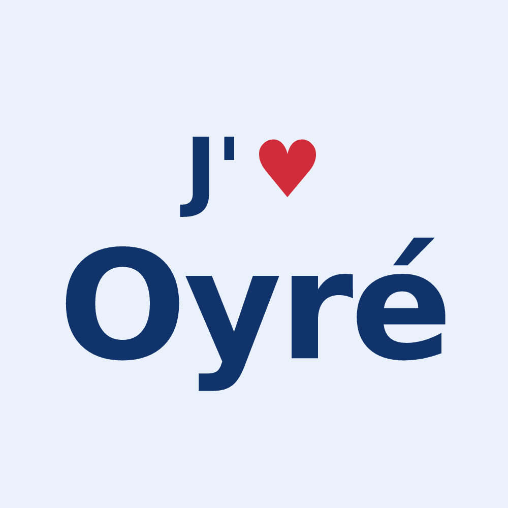 Sticker personnalisé Oyré — design J'aime Oyré