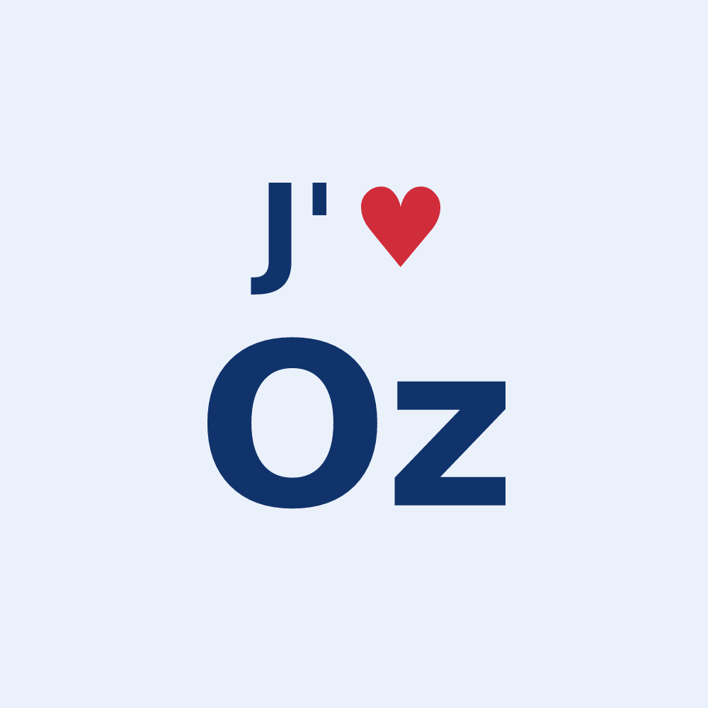 Sticker personnalisé Oz — design J'aime Oz