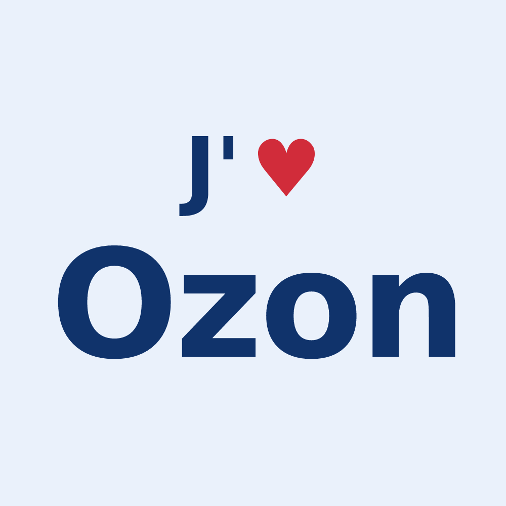 Sticker personnalisé Ozon — design J'aime Ozon