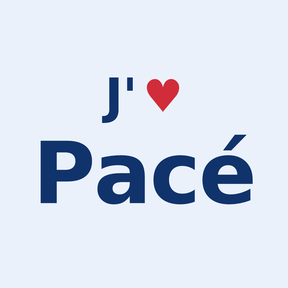 Sticker personnalisé Pacé — design J'aime Pacé