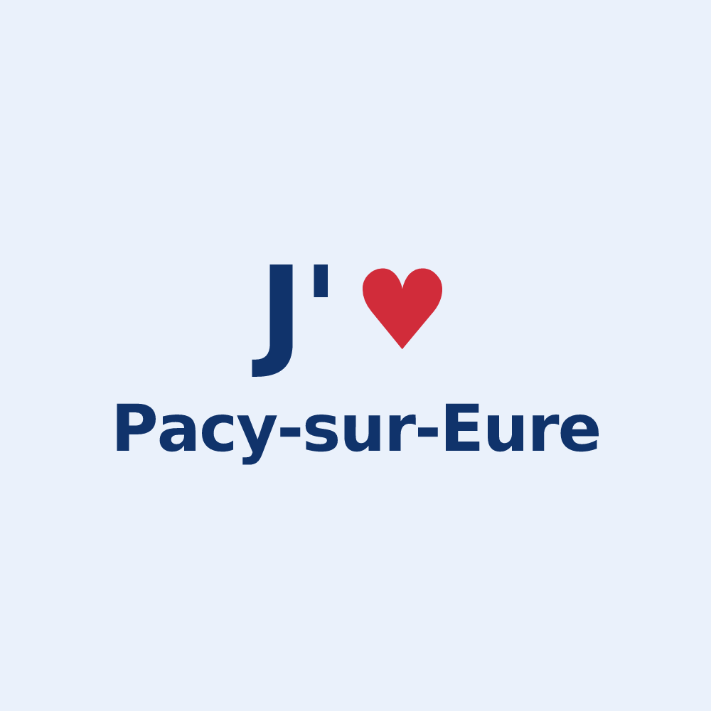 Sticker personnalisé Pacy-sur-Eure — design J'aime Pacy-sur-Eure