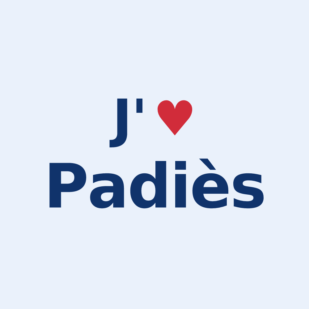 Sticker personnalisé Padiès — design J'aime Padiès