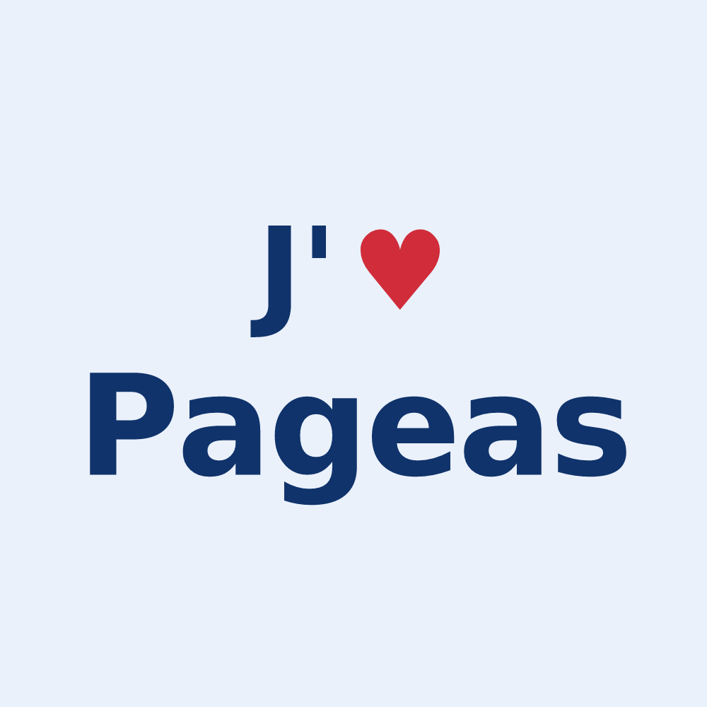Sticker personnalisé Pageas — design J'aime Pageas