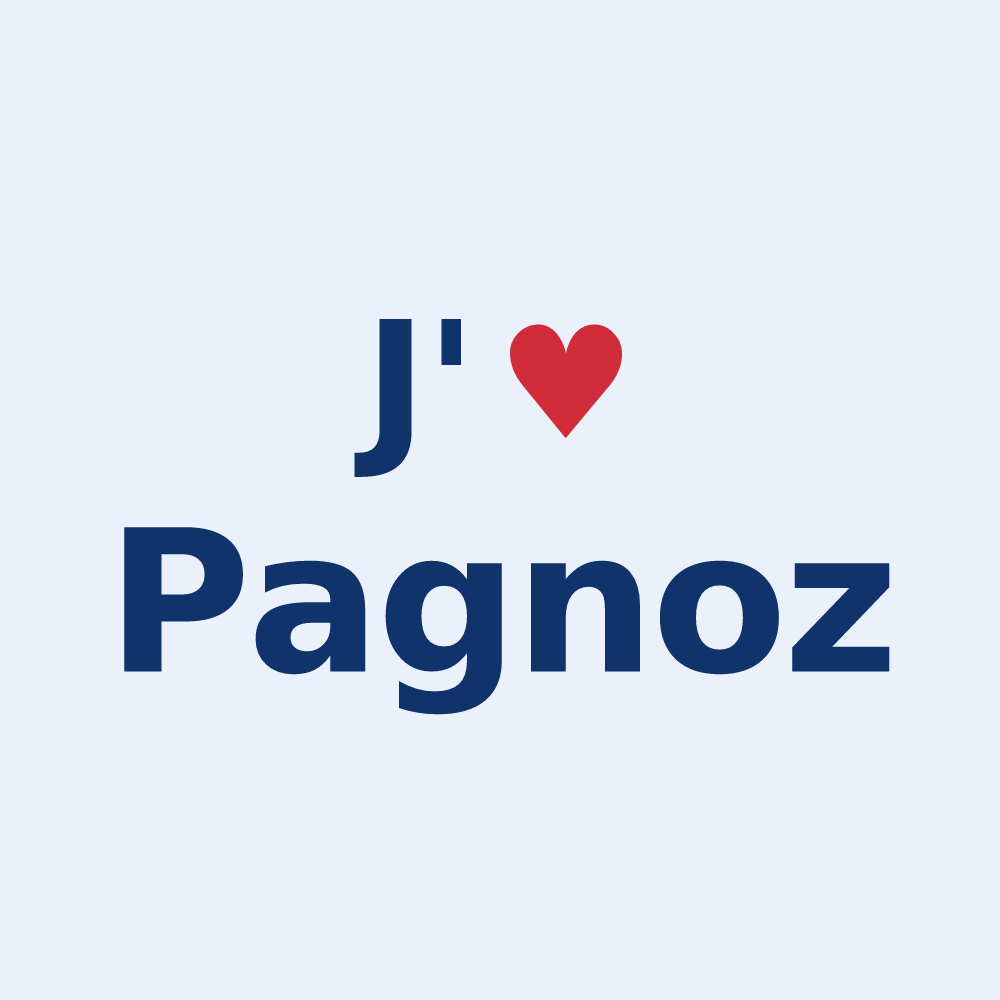 Sticker personnalisé Pagnoz — design J'aime Pagnoz