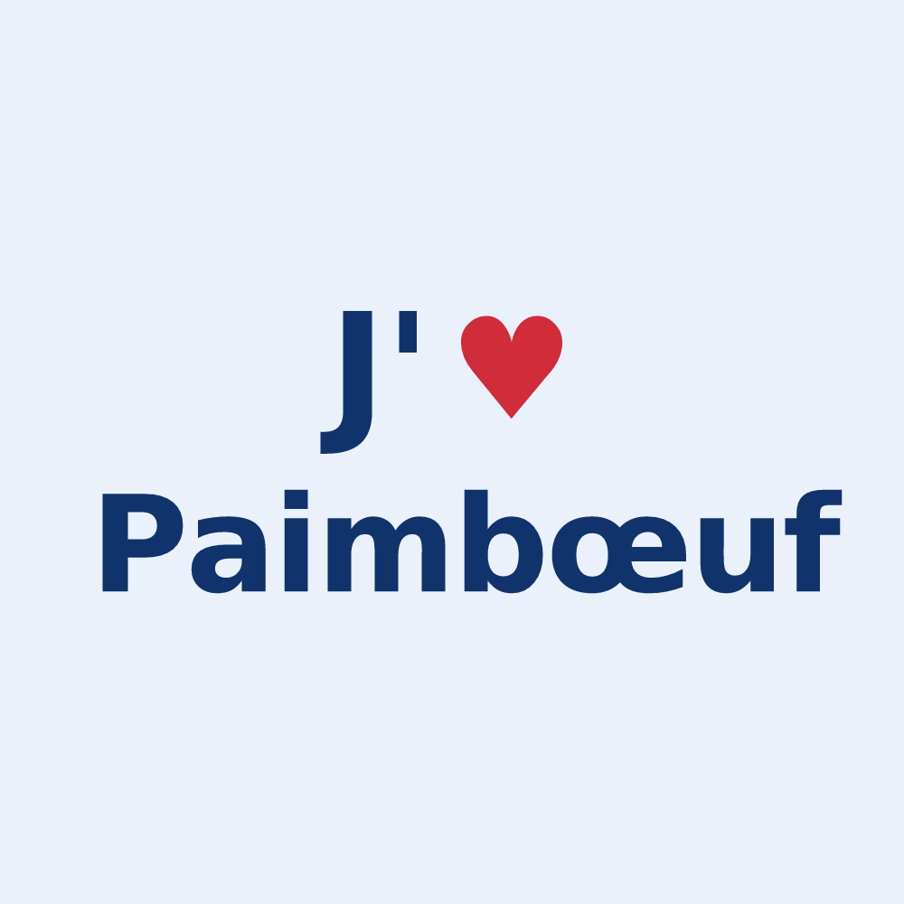 Sticker personnalisé Paimbœuf — design « J'aime Paimbœuf » imprimé sur le sticker