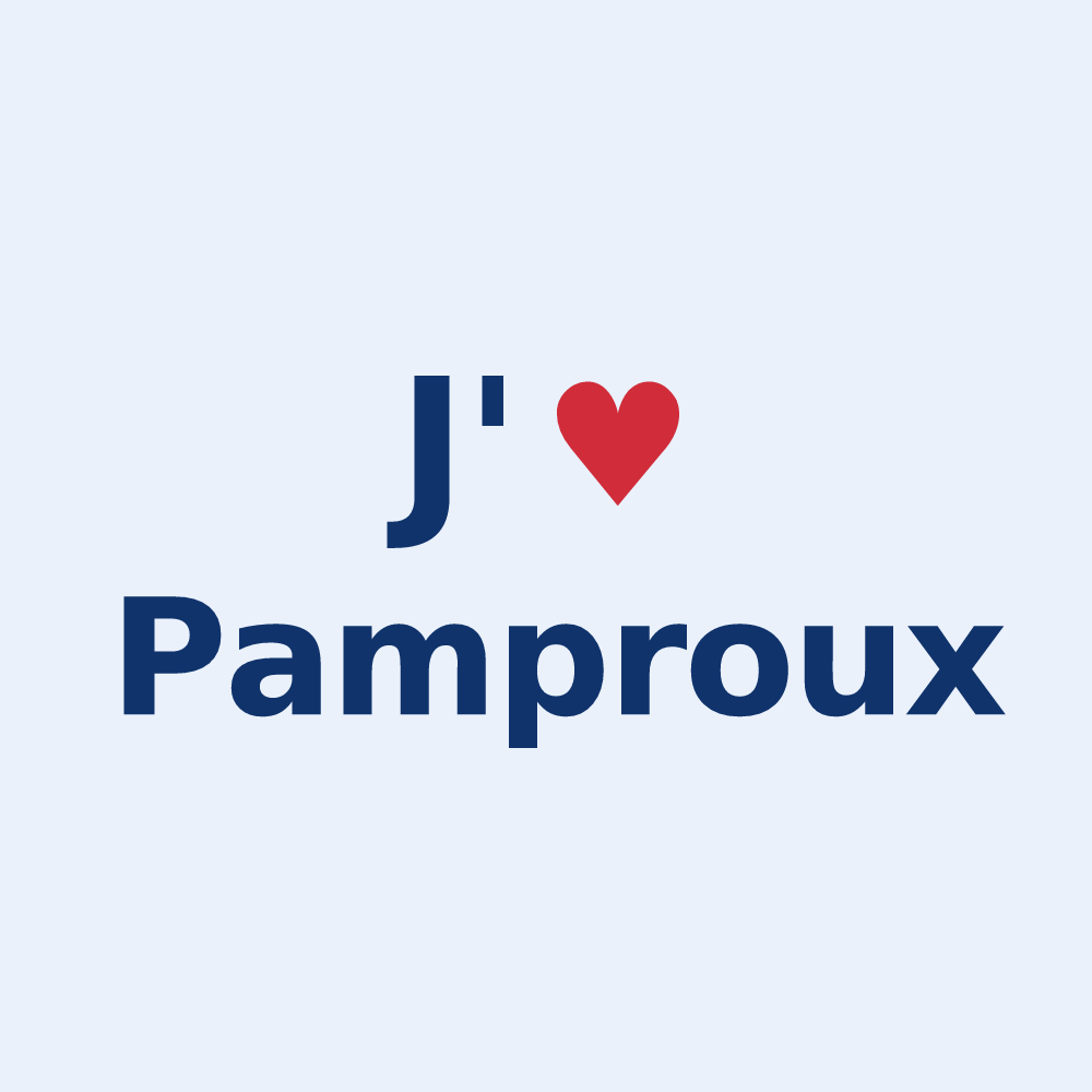 Sticker personnalisé Pamproux — design J'aime Pamproux