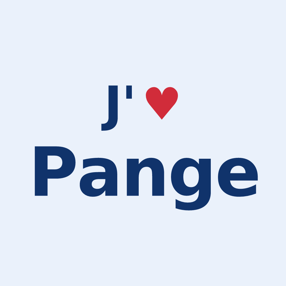 Sticker personnalisé Pange — design J'aime Pange