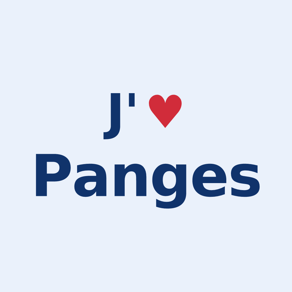 Sticker personnalisé Panges — design « J'aime Panges » imprimé sur le sticker