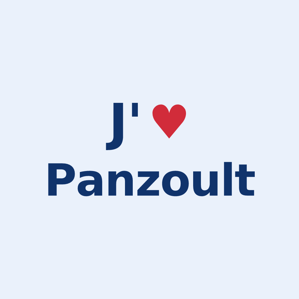 Sticker personnalisé Panzoult — design « J'aime Panzoult » imprimé sur le sticker