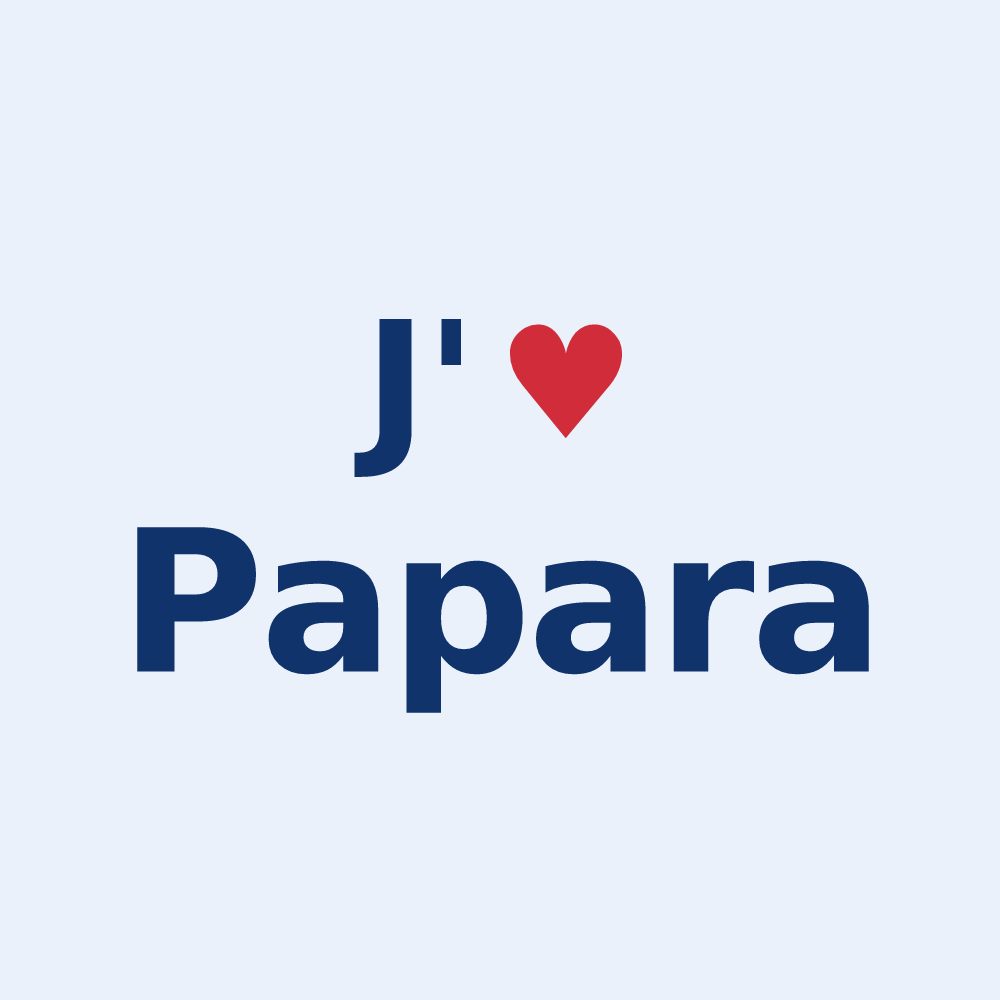 Sticker personnalisé Papara — design « J'aime Papara » imprimé sur le sticker