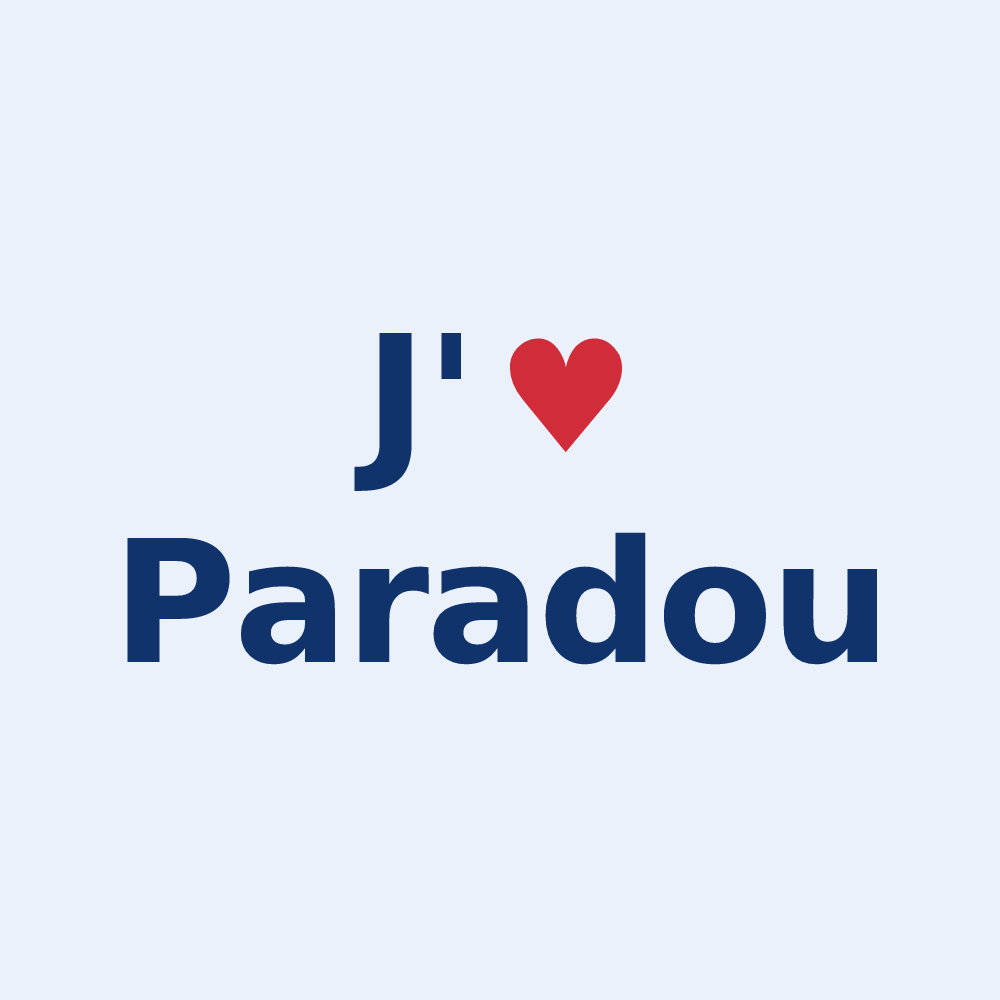Sticker personnalisé Paradou — design J'aime Paradou
