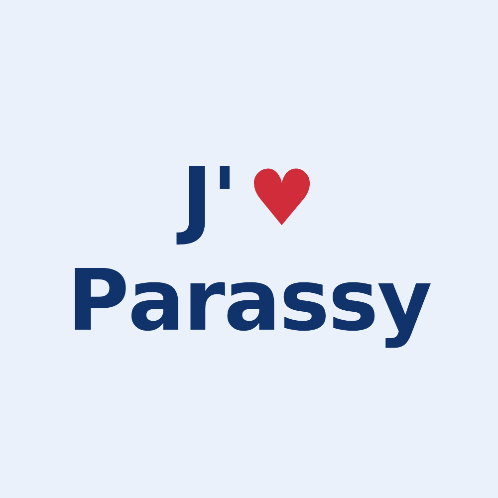Sticker personnalisé Parassy — design J'aime Parassy